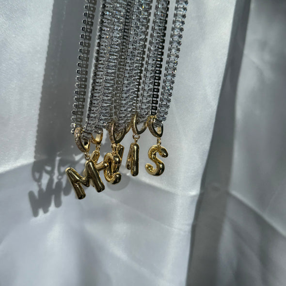 Diamond Girl Bubble Letter '18k Gold Plated'