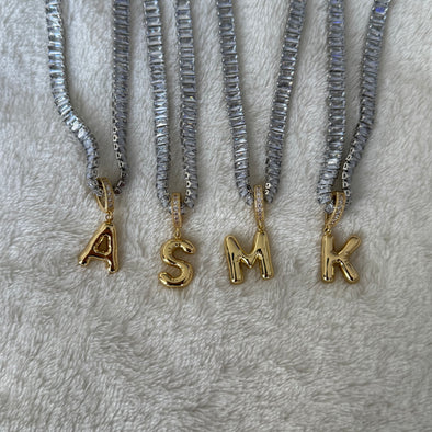 Diamond Girl Bubble Letter '18k Gold Plated'