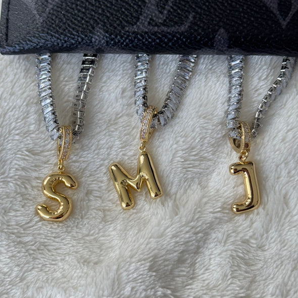 Diamond Girl Bubble Letter '18k Gold Plated'