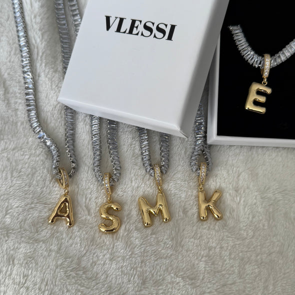 Diamond Girl Bubble Letter '18k Gold Plated'