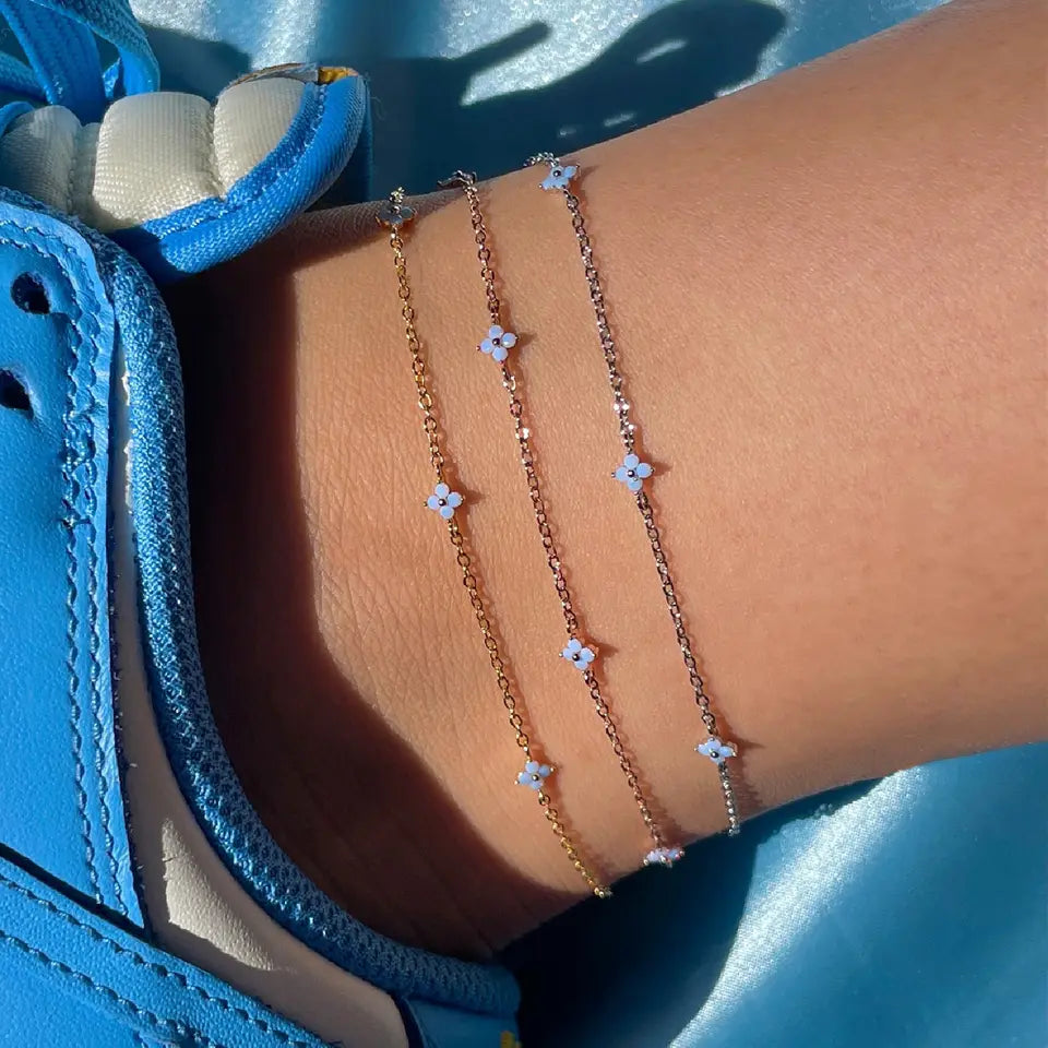 Blue Crush Bloom Anklet '18k Gold Plated'