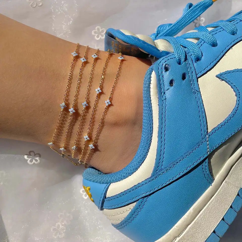 Blue Crush Bloom Anklet '18k Gold Plated'