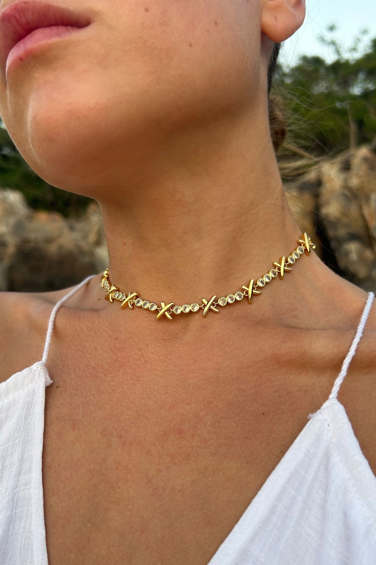 Kissed in Gold XO Choker '18k Gold Plated'