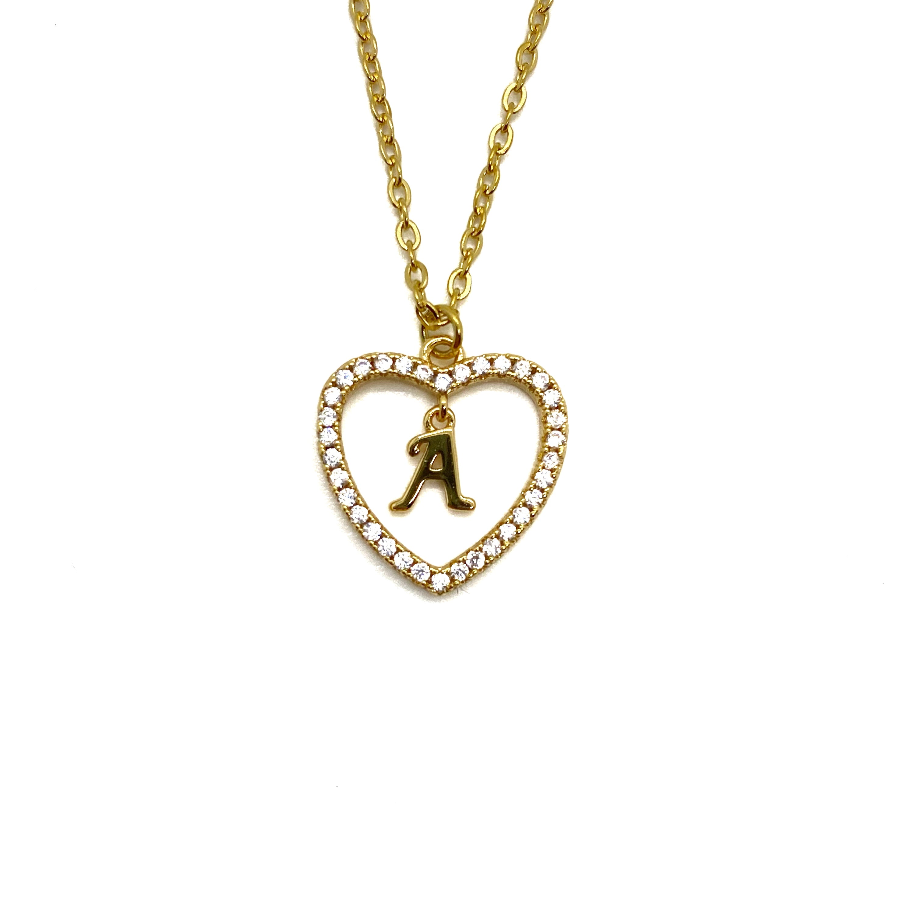 Initial Heart Letter '18k Gold Plated'